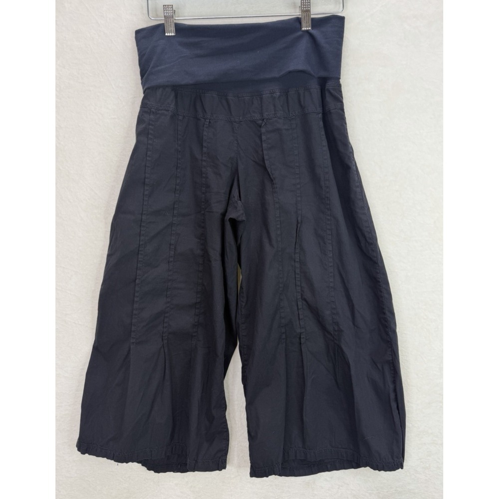 Wearables By XCVI Black Capri Fold Waistband Pants Size Medium